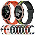Miniatyrbillede 3 af 5: Til Garmin Forerunner 645 Music 20 mm foldemagnetisk lås silikone urbånd Black-White