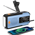 Miniatyrbild 1 av 5: Nödhandvevradio med 3 LED-ficklampor, lämplig för inomhus- och utomhuscamping Blå