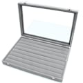 Miniatyrbild 1 av 5: Ring Förvaringsbox-smyckeskrin För Ringar-glaslock I Ring Case Grey