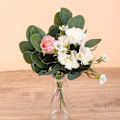 Miniatyrbillede 4 af 5: 2 Pakker Kunstige Blomster Falske Pion Silke Hortensia Buket Dekoration Faux Plast Kamelia Levende Realistiske Blomsterarrangementer Bryllupsdekoration Bord