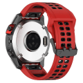 Miniatyrbillede 2 af 5: Til Garmin Enduro / Coros Vertix 2 26mm Quick Release Double Row Silicone Watch Band Red Black