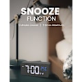 Miniatyrbild 4 av 5: Väckarklocka för Sovrum, Digital Träklocka med Stora Siffror, Dubbla Alarm, Justerbar Hög Volym för Tunga Sovare, Snooze, 500% Dimmer 2#