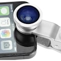 Miniatyrbild 5 av 5: Universal 3-i-1-mobilkameraobjektivsats för smartphones inklusive - Fish Eye-objektiv / 2-i-1 makroobjektiv & vidvinkelobjektiv/ universal /bärväska silver