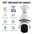 Miniatyrbilde 4 av 5: Trådløst kamera 5G WIFI Overvåking 360° Roterende Auto-sporing Panoramakamera Trådløst E27 PTZ-kamera