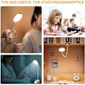 Miniatyrbilde 5 av 5: Skrivebordsklemmelampe for barn, seng batterilampe klemmelys med 3 lysstyrkenivåer usb oppladbart leselys Øyepleie Led bordlampe Jente Barn Gutt T