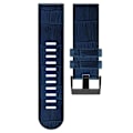 Miniatyrbild 2 av 5: För Garmin Fenix ​​7x/6x Pro/tactix 7 26mm Crocodile Texture Watch Blue