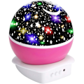 Miniatyrbilde 1 av 5: Stjernenattlys Projektorlys 4 D Pære 8 Lys Fargeendring Usb 360 Graders Dekorativ Rosa