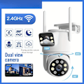 Miniatyrbild 1 av 5: Trådlös kamera 720P HD Trådlös utomhuskamera för säkerhet Dubbla linser App-styrning Wi-Fi aktiverad