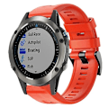 Miniatyrbild 1 av 5: För Garmin Quatix 5 Sapphire Metal Spänne Solid Color Silikon Watch Band Red