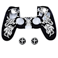 Miniatyrbilde 1 av 2: SQCLV PS4-kontrollerskinn, silikonkontrollerdekselbeskytter kompatibel med /PS4 Slim/PS4 Pro-kontroller (tommelgrep x 2) C