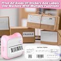 Miniatyrbillede 5 af 5: Bærbar Blækfri Termisk Stickerprinter Kompatibel med iOS og Android med 1 Rulle Papir Pink