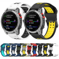 Miniatyrbilde 3 av 5: For Garmin Enduro2 / Tactix7 26 mm omvendt spenne Tofarget silikonklokkerem Red Black