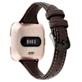 Miniatyrbillede 1 af 4: Til Fitbit Versa Crazy Horse Texture ægte læderurrem Coffee