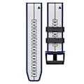 Miniatyrbilde 3 av 5: For Garmin Fenix ​​7x Vertical Stripes Tofarget silikonklokkerem White Dark Blue