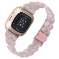 Miniatyrbilde 2 av 5: For Fitbit Versa 3 / Sense Universal Rhombus Resin Watch Band Pink Flower