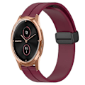 Miniatyrbillede 1 af 5: Til Garminmove Luxe 20 mm ensfarvet magnetisk lås silikone urrem Wine Red