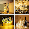Miniatyrbillede 5 af 5: 24 stk. LED-flaskeguirlande, 2m 20 varmt hvide LED-flaskelys, korkstrengslys til bryllup