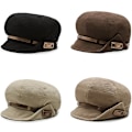 Pikkukuva 2 / 5: Retro-barettihatut naisille Vaakaraidat cap Korkealaatuinen barettivyö kahdeksankulmainen cap Khaki