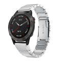 Miniatyrbilde 1 av 5: For Garmin Fenix ​​6x 26mm Tortoise Shell rustfritt stål klokkebånd Sliver