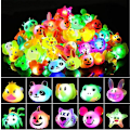 Miniatyrbild 1 av 5: Födelsedagsfest för barn Priser Blinkande 12-pack Led Jelly Light Up Ringar Leksaker Bulk Pojkar Flickor Present Blinky Glow In
