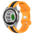 Miniatyrbilde 1 av 5: For Garmin Approach S40 20 mm sommerfuglspenne Tofarget silikonklokkerem Black-Yellow