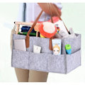 Miniatyrbilde 3 av 5: Baby Bleie Organizer Caddy Filt Endring Bleie Barn Oppbevaring Bæreveske Grå