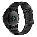 Miniatyrbillede 3 af 5: Lærreds- og læderurrem til Garmin Fenix5x Plus Fenix3, håndledsrem Størrelse: 150+110 mm Black