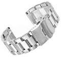 Pikkukuva 3 / 5: 18/20/22/24mm Vaihdetut kaksoissoljet ruostumattomasta teräksestä valmistettu rannehihna Silver 18mm