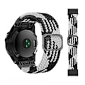Miniatyrbilde 1 av 5: For Garmin Fenix ​​7 justerbart nylonflettet elastisitetsklokkebånd Black White
