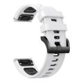 Miniatyrbilde 2 av 5: For Garmin Enduro 2 26 mm tofarget sportssilikonklokkerem White-Black