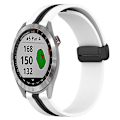 Miniatyrbillede 1 af 5: Til Garmin Approach S40 20 mm foldemagnetisk lås Silikone urrem White-Black