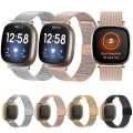 Miniatyrbilde 5 av 5: For Fitbit Versa 4 / Sense 2 Milan Buckle Metal Watch Band Rose Gold