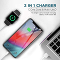 Miniatyrbillede 2 af 5: 2 i 1 Iphone og Iwatch oplader , Iwatch ladekabel magnetisk trådløs 3,3 fod