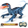 Miniatyrbild 1 av 5: Fjärrkontroll dinosaurie leksaker 2.4G robot dinosaurie leksaker elektronisk dinosaurie promenader rytande mörkblå