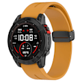 Miniatyrbilde 4 av 5: Svart spenne 22mm silikon klokkestropp for Garmin Fenix 7/forerunner 965/955/945/935 Dark Yellow