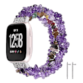 Miniatyrbillede 1 af 5: Til Fitbit Versa Rough Stone armbåndsurbånd Amethyst