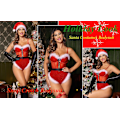 Miniatyrbild 2 av 5: Underkläder för Kvinnor Knäppning i Grenen Bodysuit Jultomte Kostymer Djup V Boudior Outfits