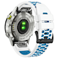 Miniatyrbilde 1 av 5: For Garmin Fenix 7/ 7 Pro Silikonurrem 22mm Dual Color med 3 rader hull White Blue