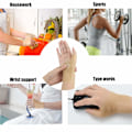 Miniatyrbillede 3 af 5: Tommel-Håndledsstøtte (2 stk), Elastisk Gel Arthritis Fingerløs