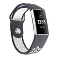 Tvåfärgad runda hål watch för Fitbit Charge 3, watch : 145-210 mm Grey White
