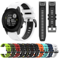 Miniatyrbilde 3 av 5: For Garmin Descent G1 22 mm Tofarget Sports Silikon Klokkebånd Black-White