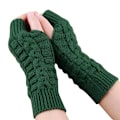 Miniatyrbillede 5 af 5: Mænd Kvinder Strikkede Fingerløse Handsker Mode Unisex Blød Vinter Varme Uld Vante Wine red