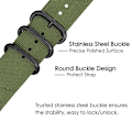 Miniatyrbild 5 av 5: För Garmin Fenix ​​7 Tre-ring stålspänne Nylon watch Army Green