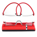 Miniatyrbilde 2 av 3: Halvramme metall lesebriller Anti Eyestrain Blue Light Blocking Glasses-wtake Red 1.25x
