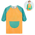 Miniatyrbild 1 av 5: Unisex pojkar Flickor Vattentät konst Smock Barn Målarförkläden med fickor Långärmad & ärmlös Ålder 6-9 år Orange