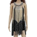 Miniatyrbilde 1 av 5: Kvinners O-hals Sequin Frynser Flapper Dansekjole Latin Salsa Ballroom Kostyme Gatsby Cocktailkjole Apricot