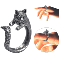 Miniatyrbild 2 av 4: Vintage Thai Silver Cat Ring Pet Live Mouth Ring Justerbar Ring Hona
