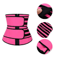 Miniatyrbillede 4 af 5: Taljetræner Bælte Kvinder Sauna Dragt Sved Wrap Træner Slankende Cincher Body Shaper Rose Red L