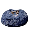 Miniatyrbillede 3 af 5: Lazy Sofa Bean Bag Kunstig Pels Bean Bag Bean Sofa navy 150cm*75cm