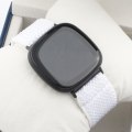 Miniatyrbilde 4 av 5: For Fitbit Versa 4 / Sense 2 Universal Wave Nylon Watch Band White